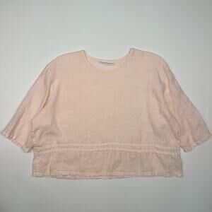 Bryn Walker Peach Linen Cropped Tunic Top Size Medium